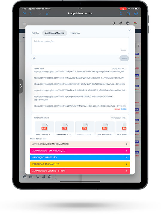 Ipad com dashboard