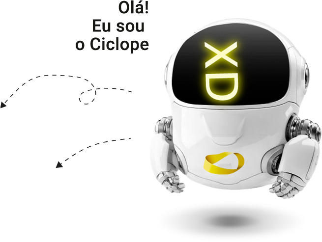 Robo Ciclope. Olá! Eu sou o Ciclope