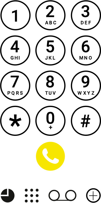Números de um teclado de celular.